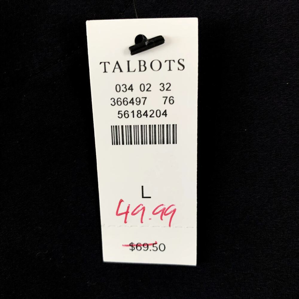 T by Talbots Top Black Performance Tank Athletic Sport Sleeveless Stretch L NWT - Picture 3 of 8